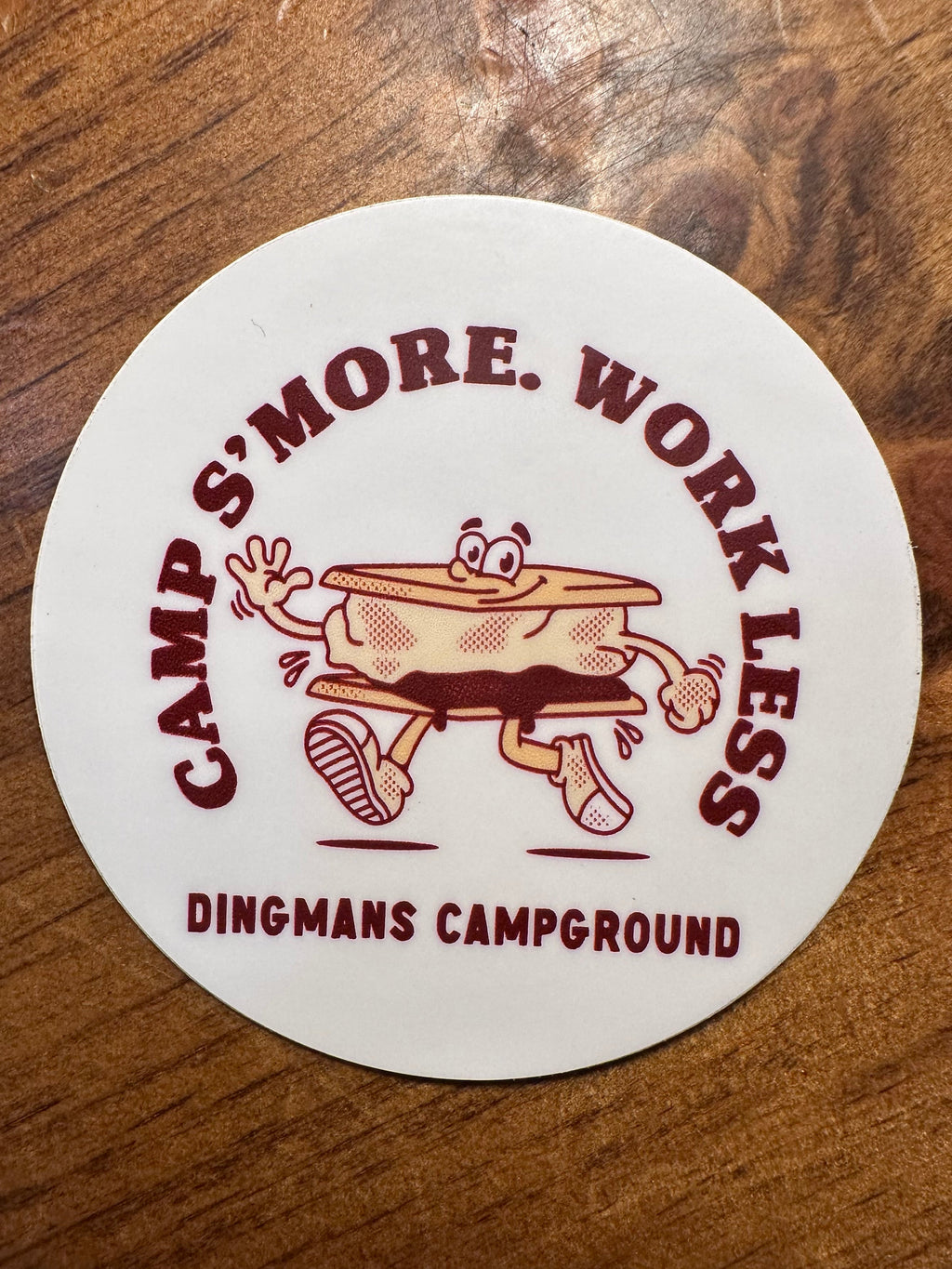Camp S'more. Work Less Sticker