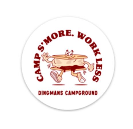 Camp S'more. Work Less Sticker